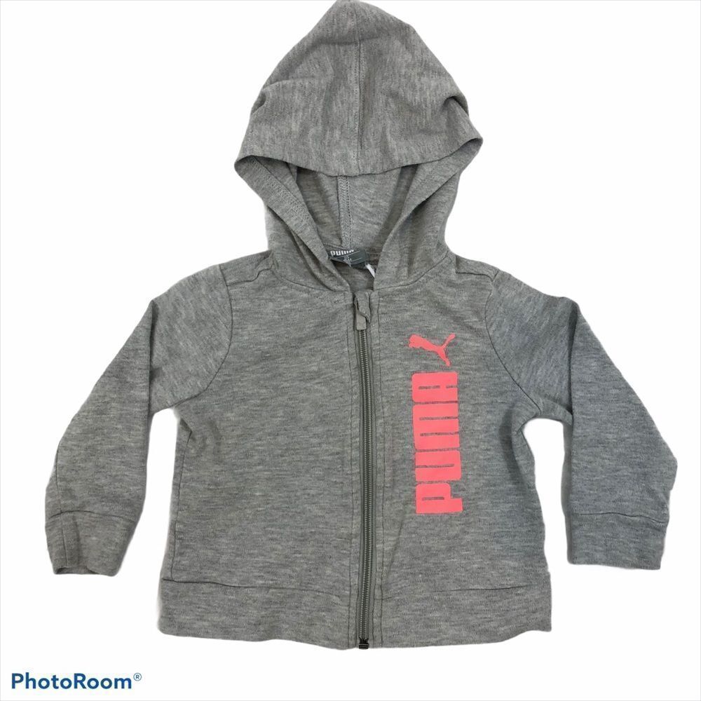 Girls Puma Grey and Pink Zip Up Jacket Size 12 mo